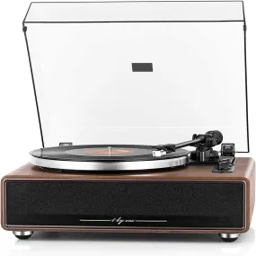 1 BY ONE High Fidelity Belt Drive Record Player with Built-in Speakers.