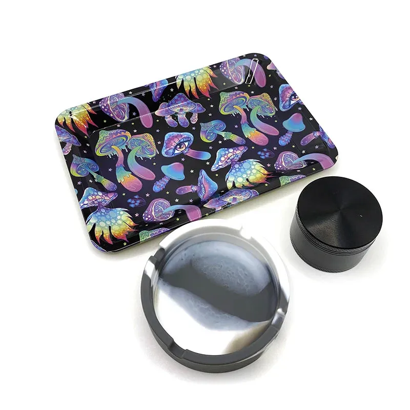 3Pcs Rolling Tray/W Metal **SMOKING DEVICES**