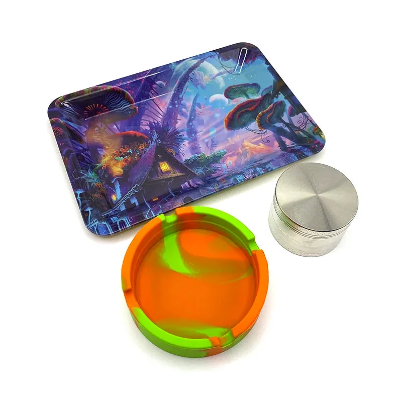 3Pcs Rolling Tray/W Metal **SMOKING DEVICES**