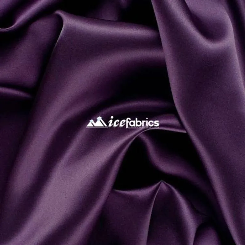 5% Stretch Satin Fabric Spandex Fabric BTY (Plum)