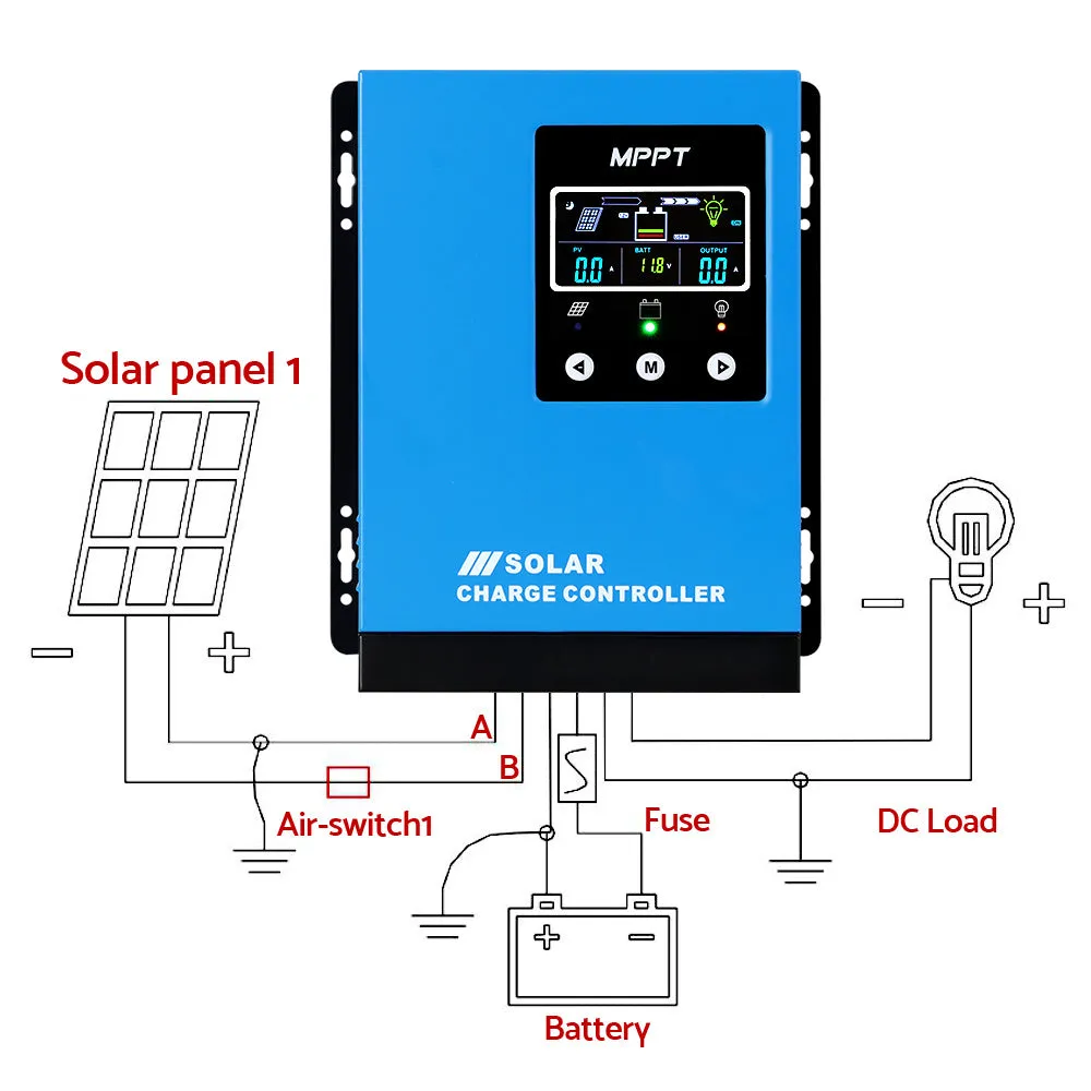 60A MPPT Solar Charge Controller, LCD, 12V-48V, Giantz