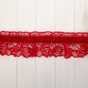 65mm Garter Belt Lace - Red