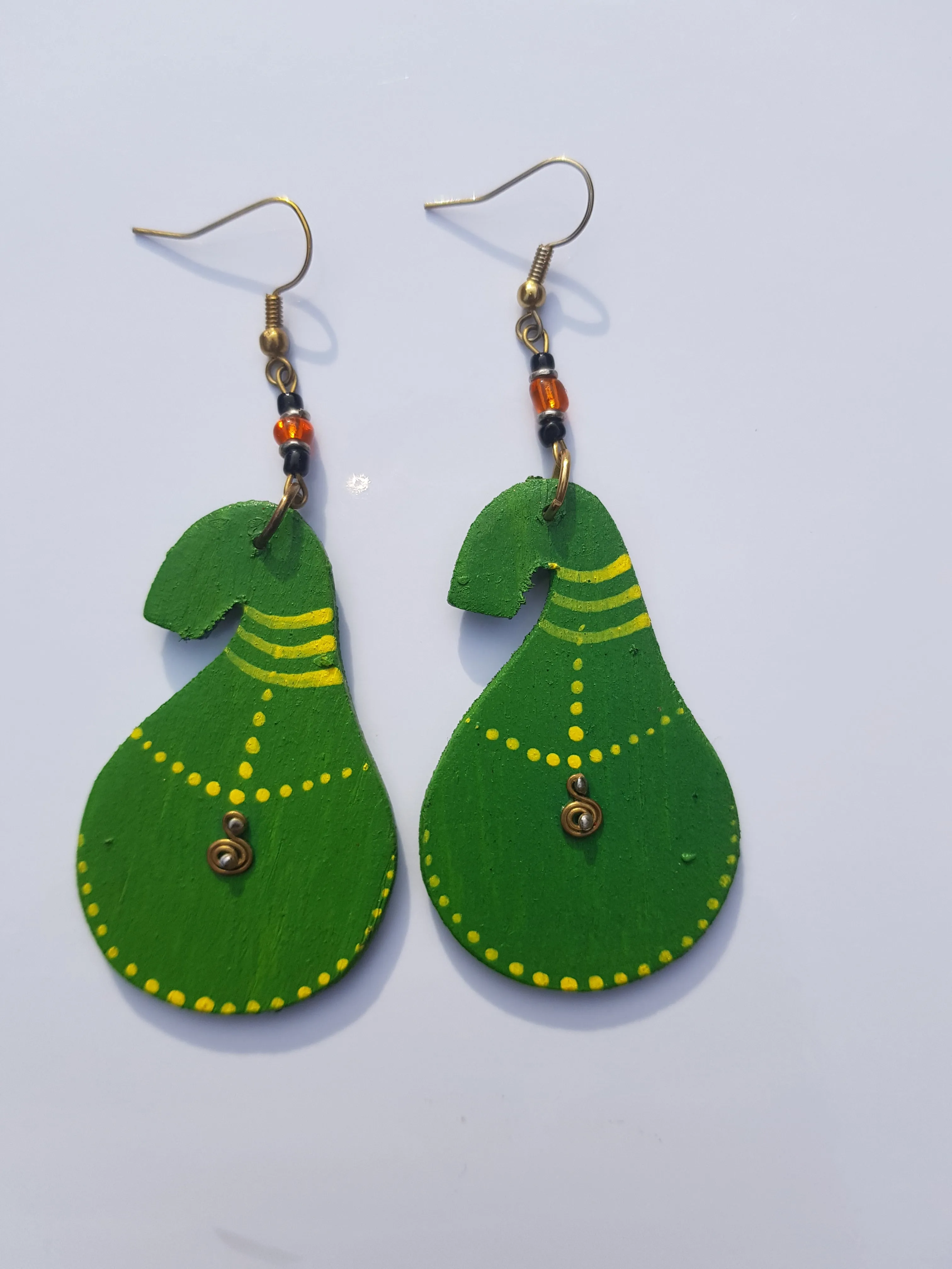 Afrocentric handmade wooden earrings: various colours