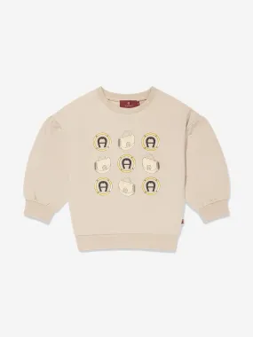 Aigner Girls Bag Print Logo Sweatshirt in Beige