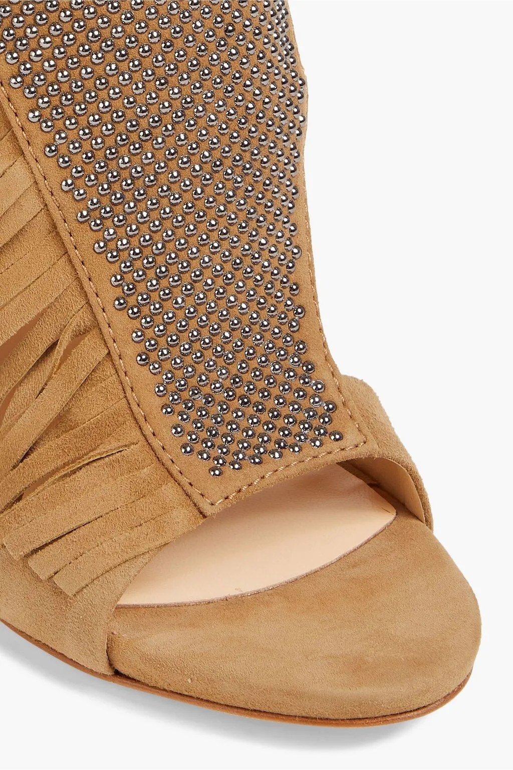 Alien suede sandals with fringe and studs GIUSEPPE ZANOTTI, sand