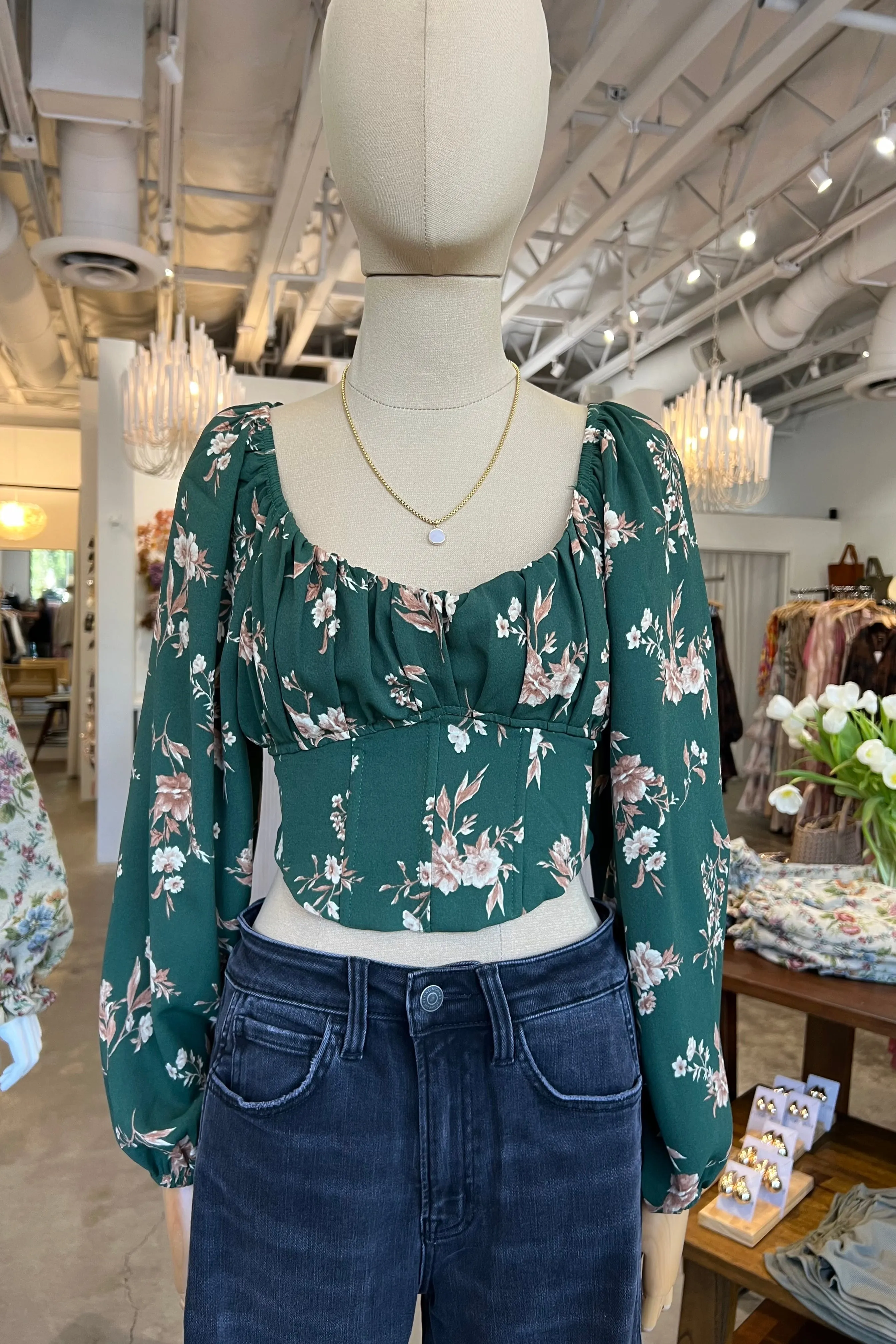 AMBER LEAF FLORAL TOP