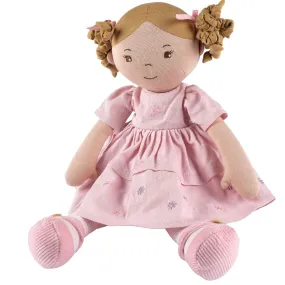 Amelia Lt. Brown Hair Doll in Pink Linen Dress with Display Box