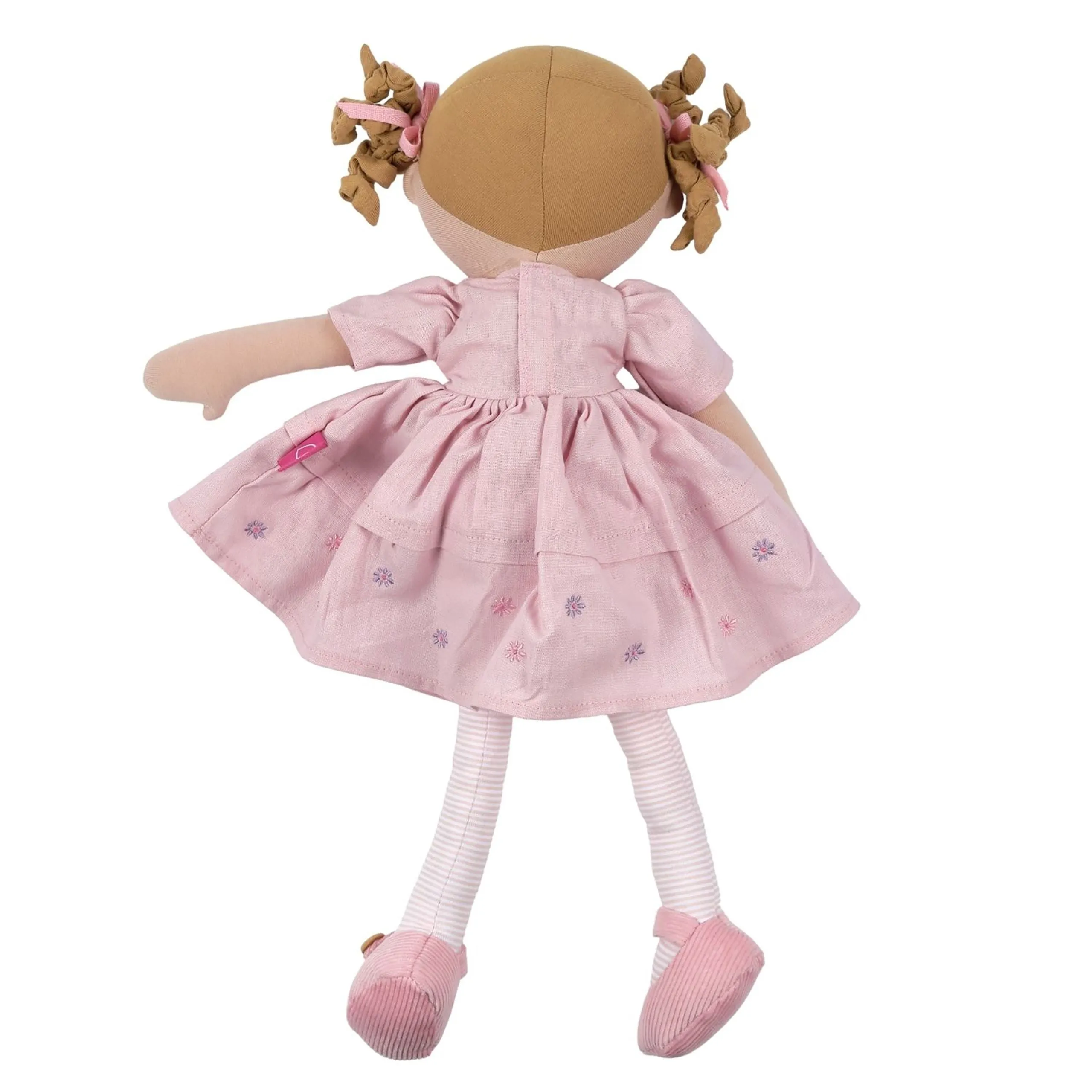 Amelia Lt. Brown Hair Doll in Pink Linen Dress with Display Box