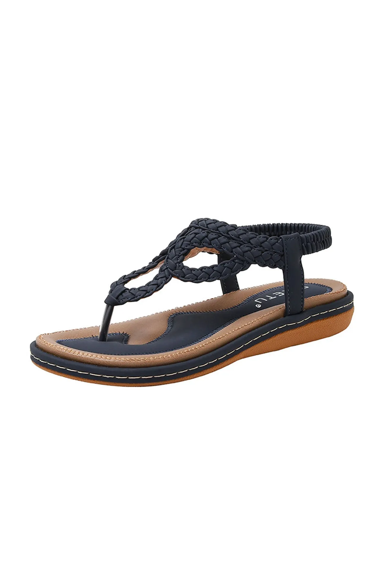 Amozae-Woven Ankle Strap Thong Sandals