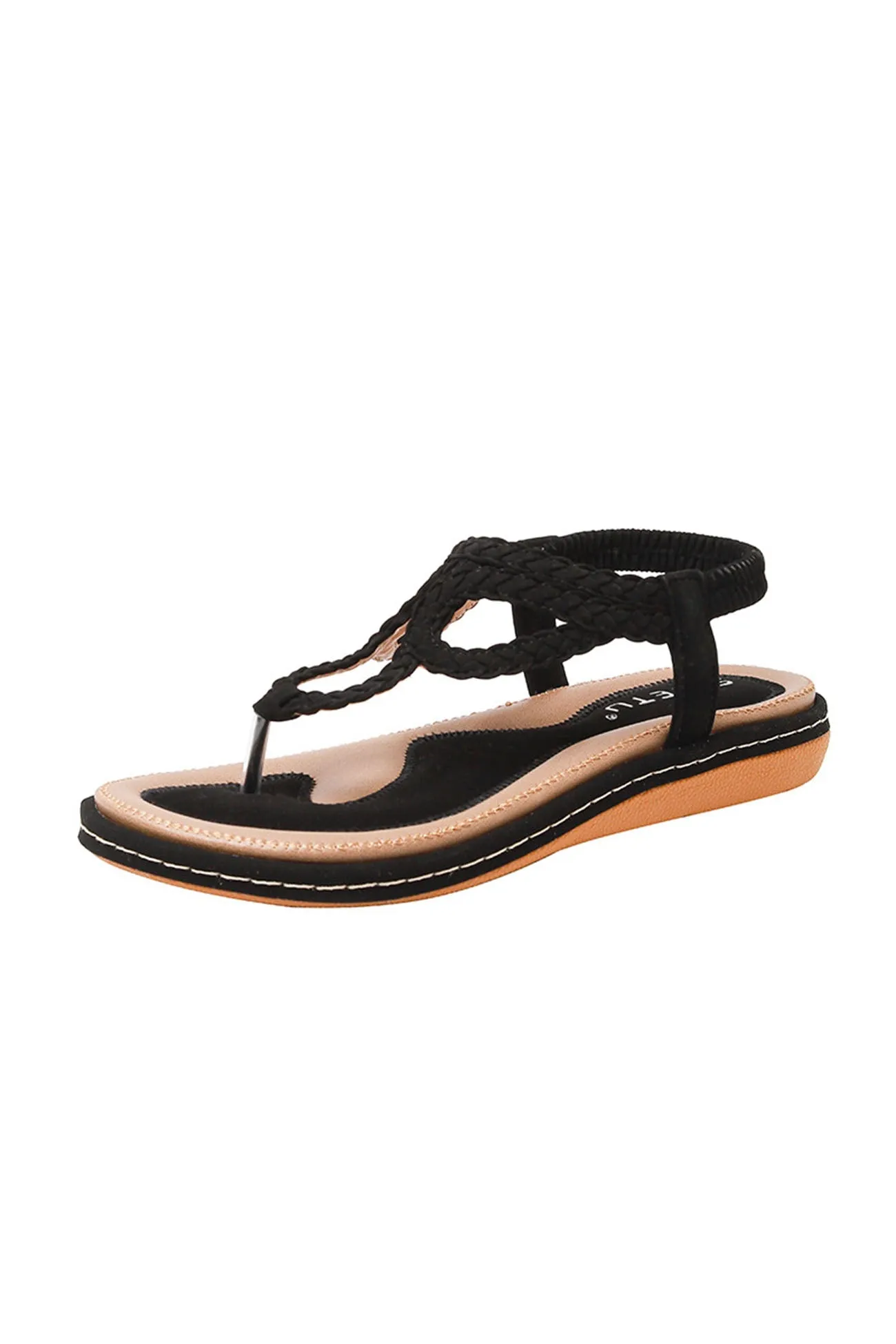 Amozae-Woven Ankle Strap Thong Sandals