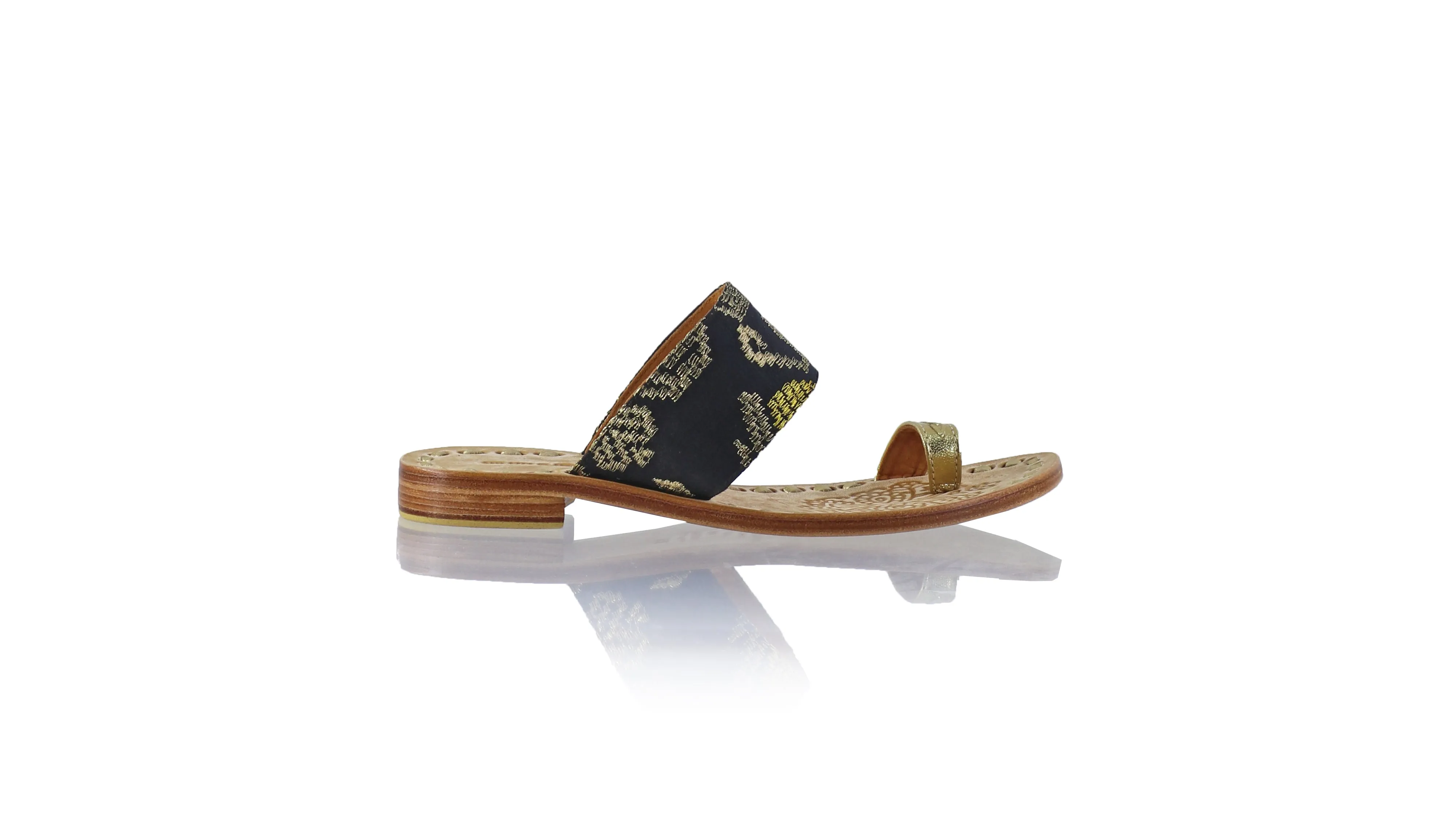 Arini 20mm Flat - Gold & Black Songket