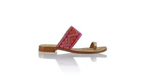 Arini 20mm Flat - Gold & Fuschia Songket