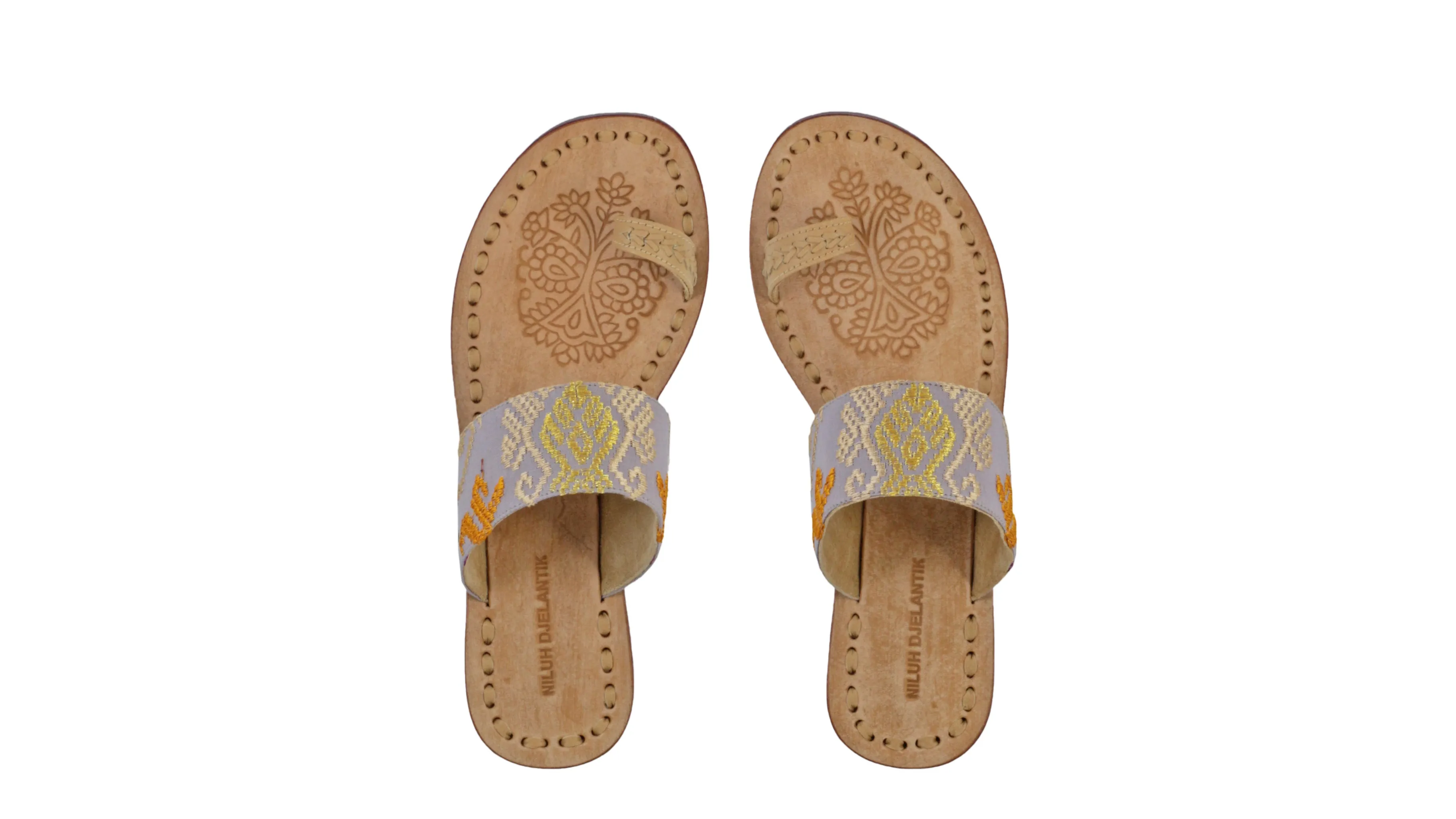 Arini 20mm Flat -  Nude & Cloudy Songket