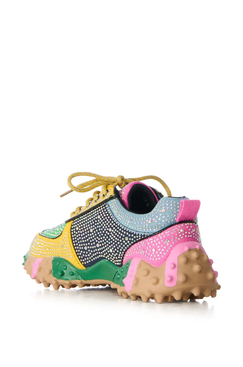 AZALEA WANG ISABEAU EMBELLISHED MULTI SNEAKER