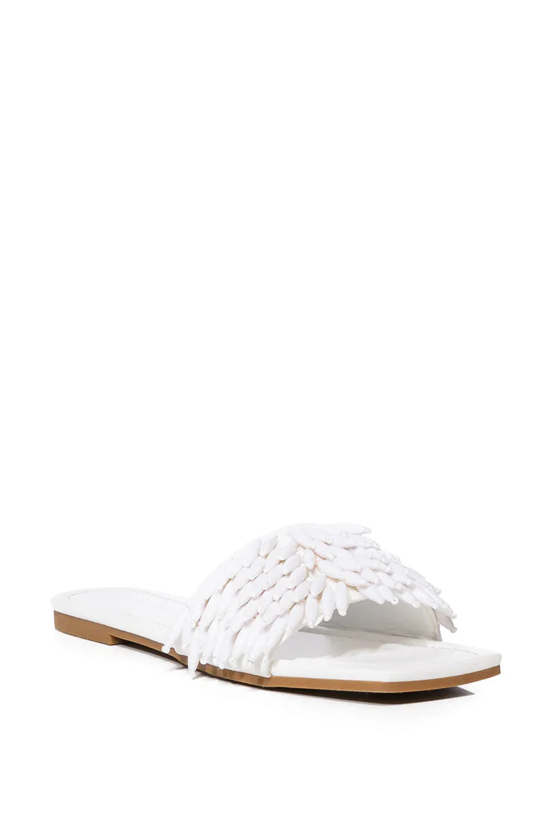 AZALEA WANG KIERA EMBELLISHED FLAT SANDAL