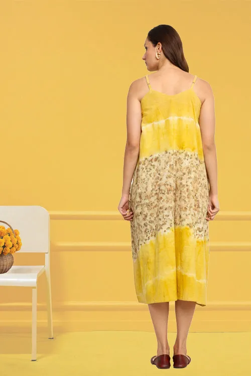 Bageeya “Daffodil” Natural Dyed Organic Cotton Strap Dress