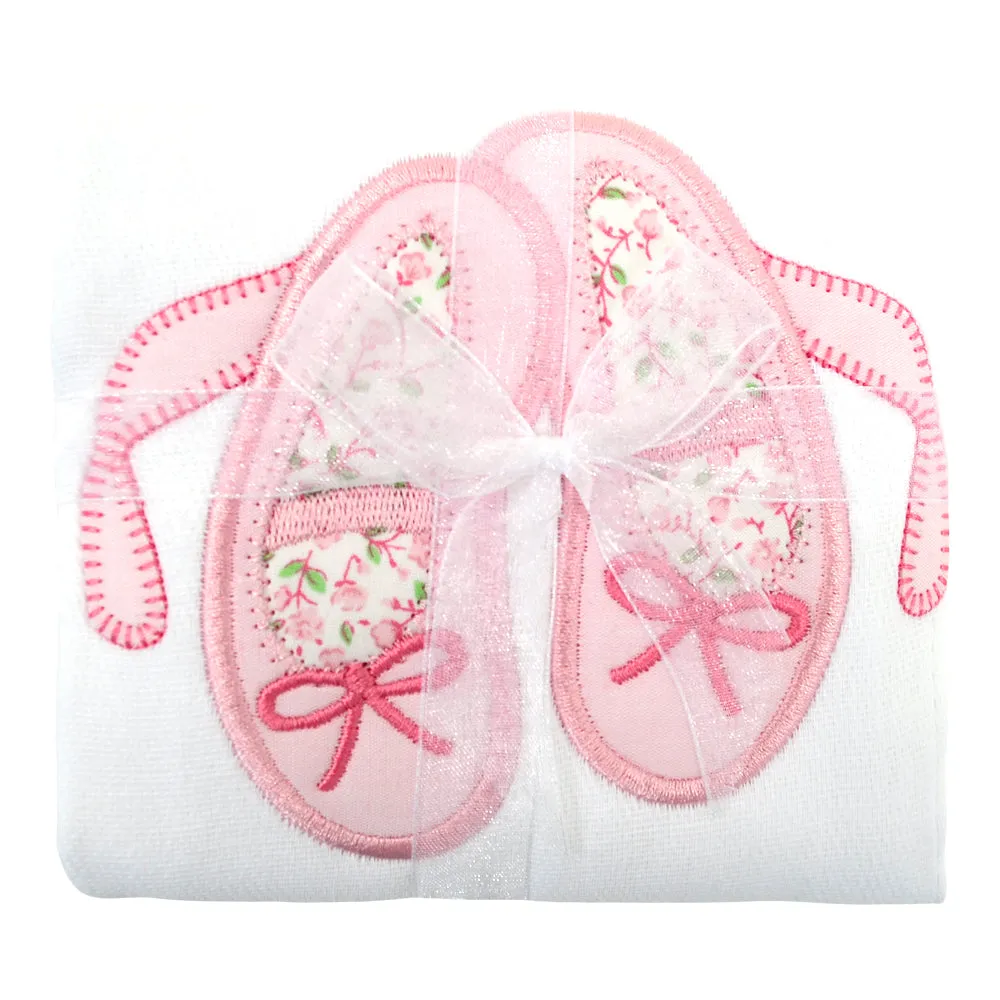 Ballet Shoes Applique Burp Cloth