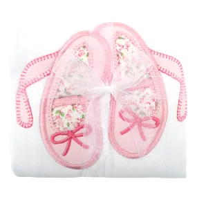 Ballet Shoes Applique Burp Cloth