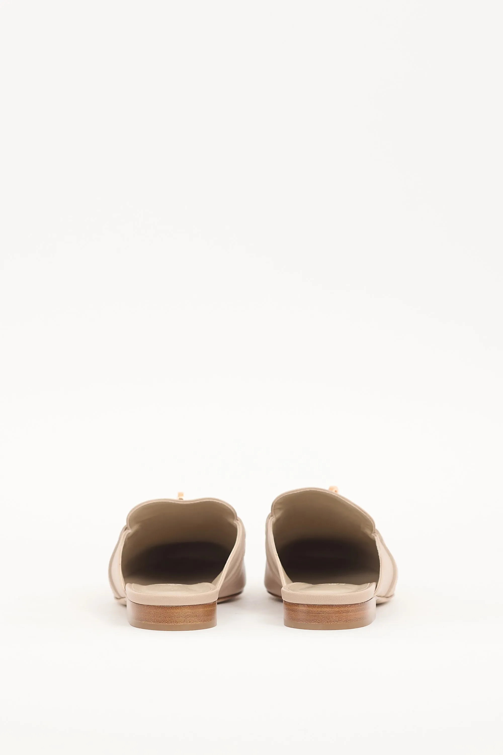 Beige Leather Oz Buckle Mule