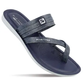 Blue Tyga Men Cross Strap Slide Sandals  - BT1302 Blue