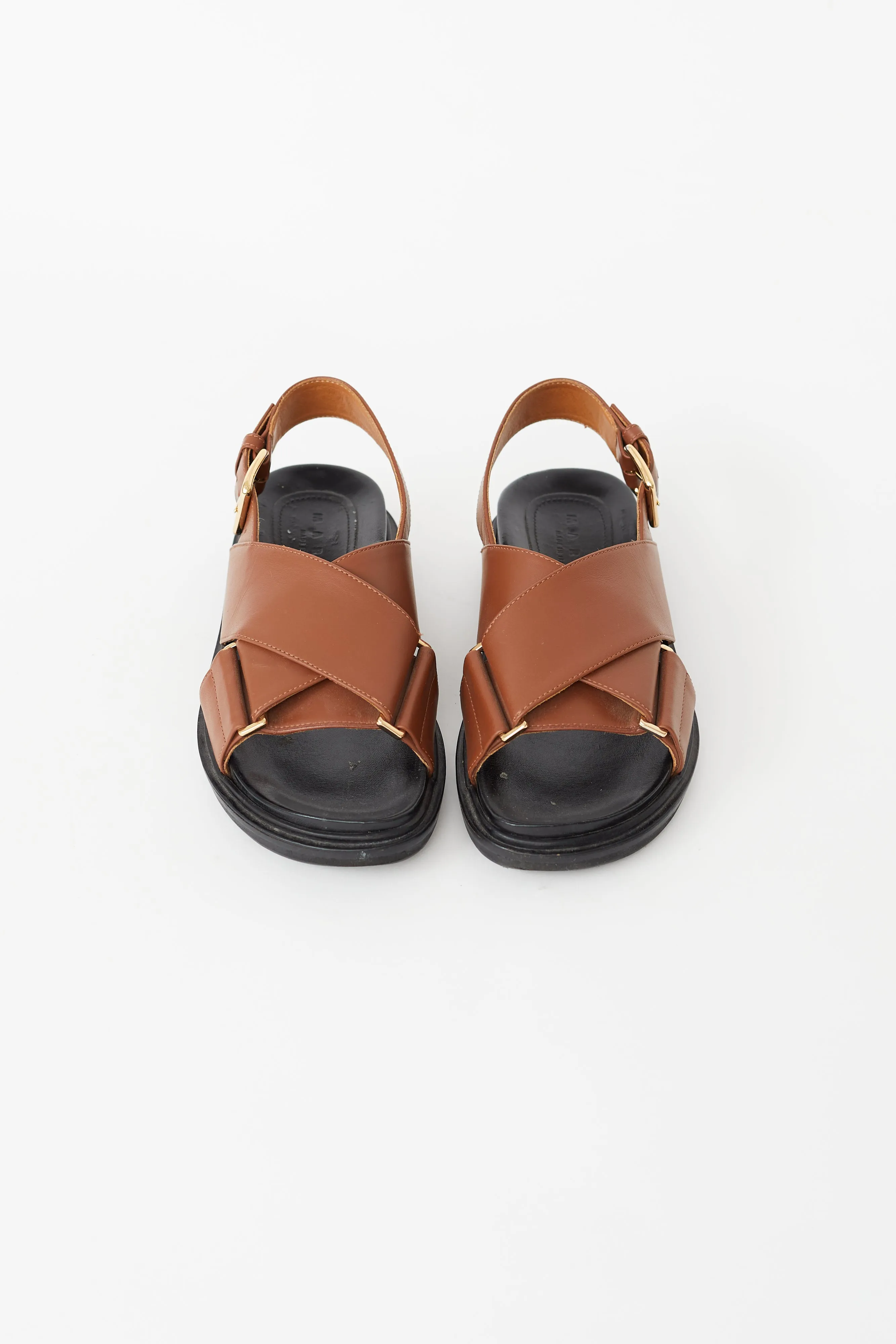 Brown Fussbett Buckle Sandal