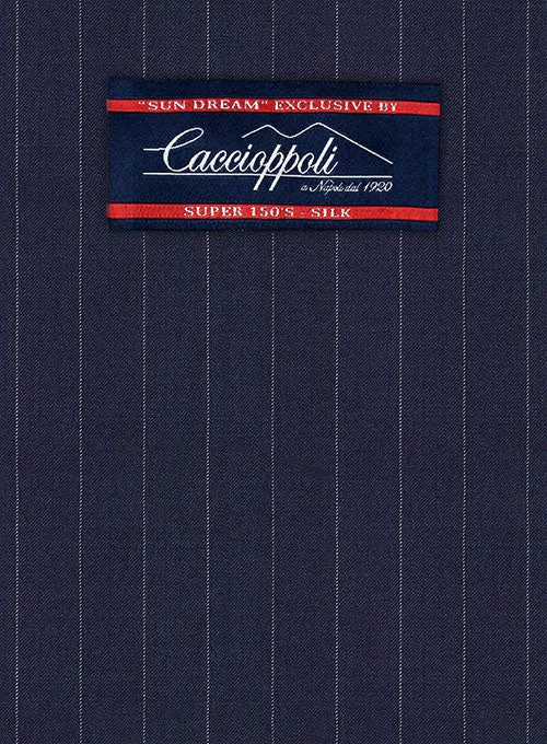 Caccioppoli Sun Dream Sodina Navy Blue Wool Silk Pants