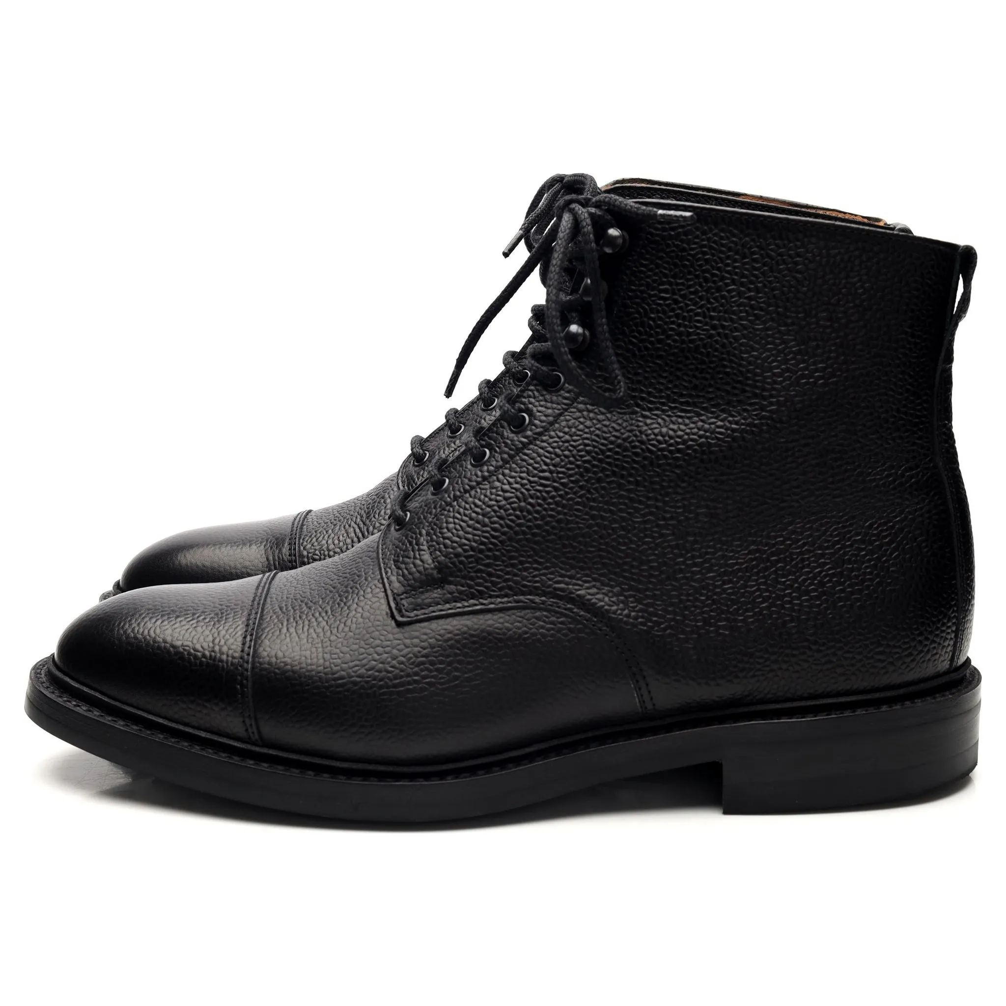 'Cambridge' Black Leather Boots UK 9.5 F