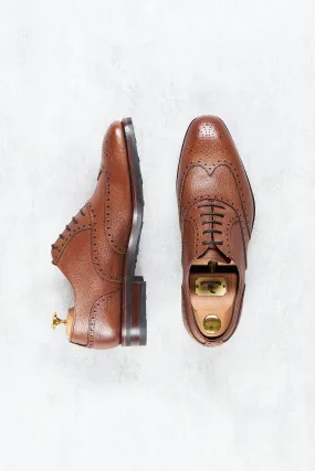 Carmina Rain 922 Tan Grain Wingtip Shoes