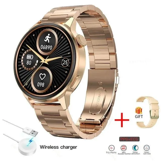 Chic Smart NFC Watch for Women with Bluetooth Calling, GPS, and Health Monitoring