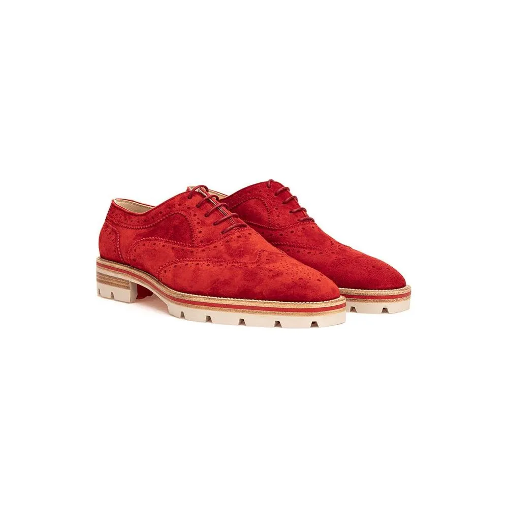 Christian Louboutin Red Suede Flat Shoe