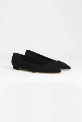 CHUNKY FLAT | SUEDE BLACK001