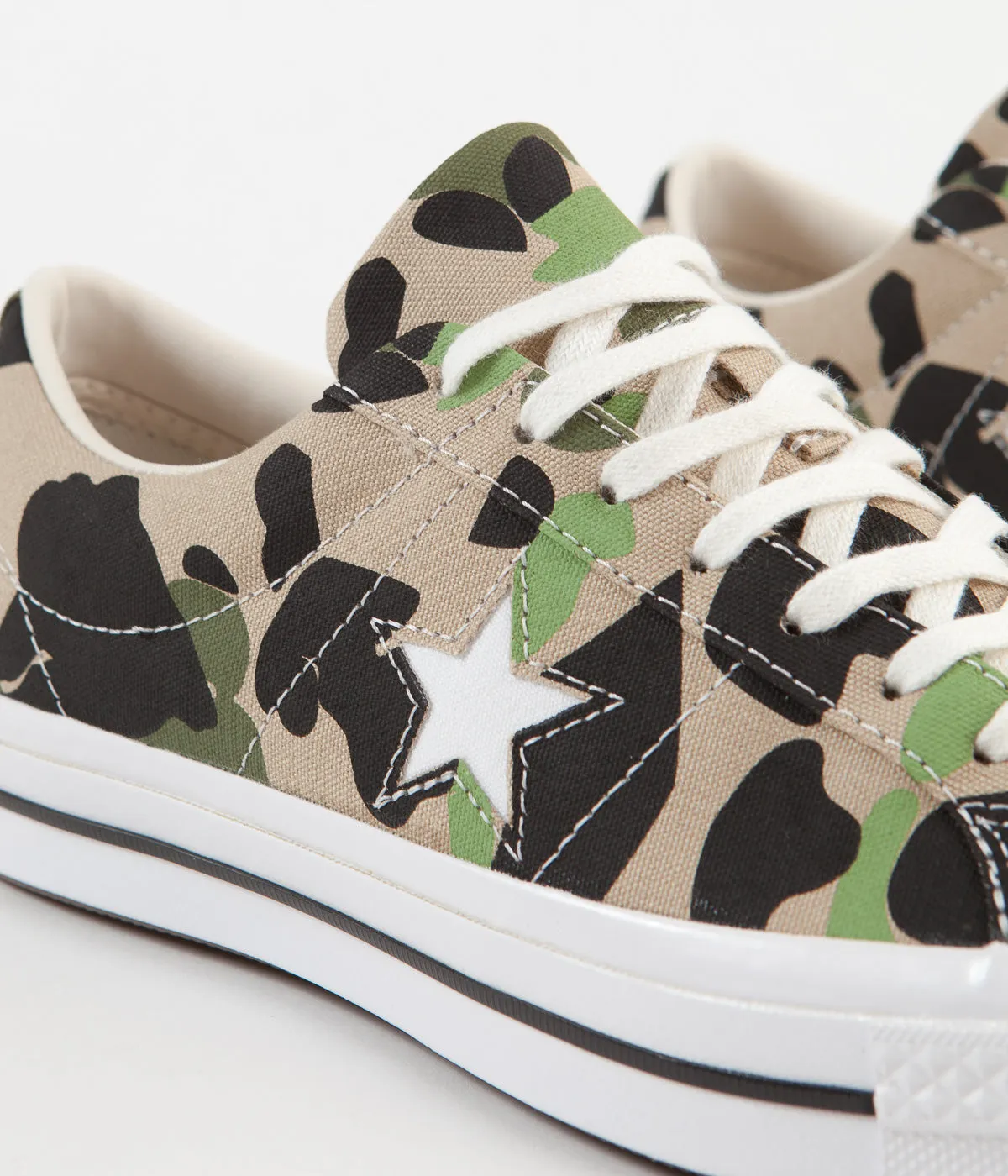 Converse One Star Ox Archive Print Remixed Shoes - Candied Ginger / Piquant Green