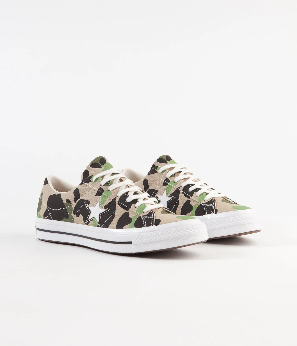 Converse One Star Ox Archive Print Remixed Shoes - Candied Ginger / Piquant Green