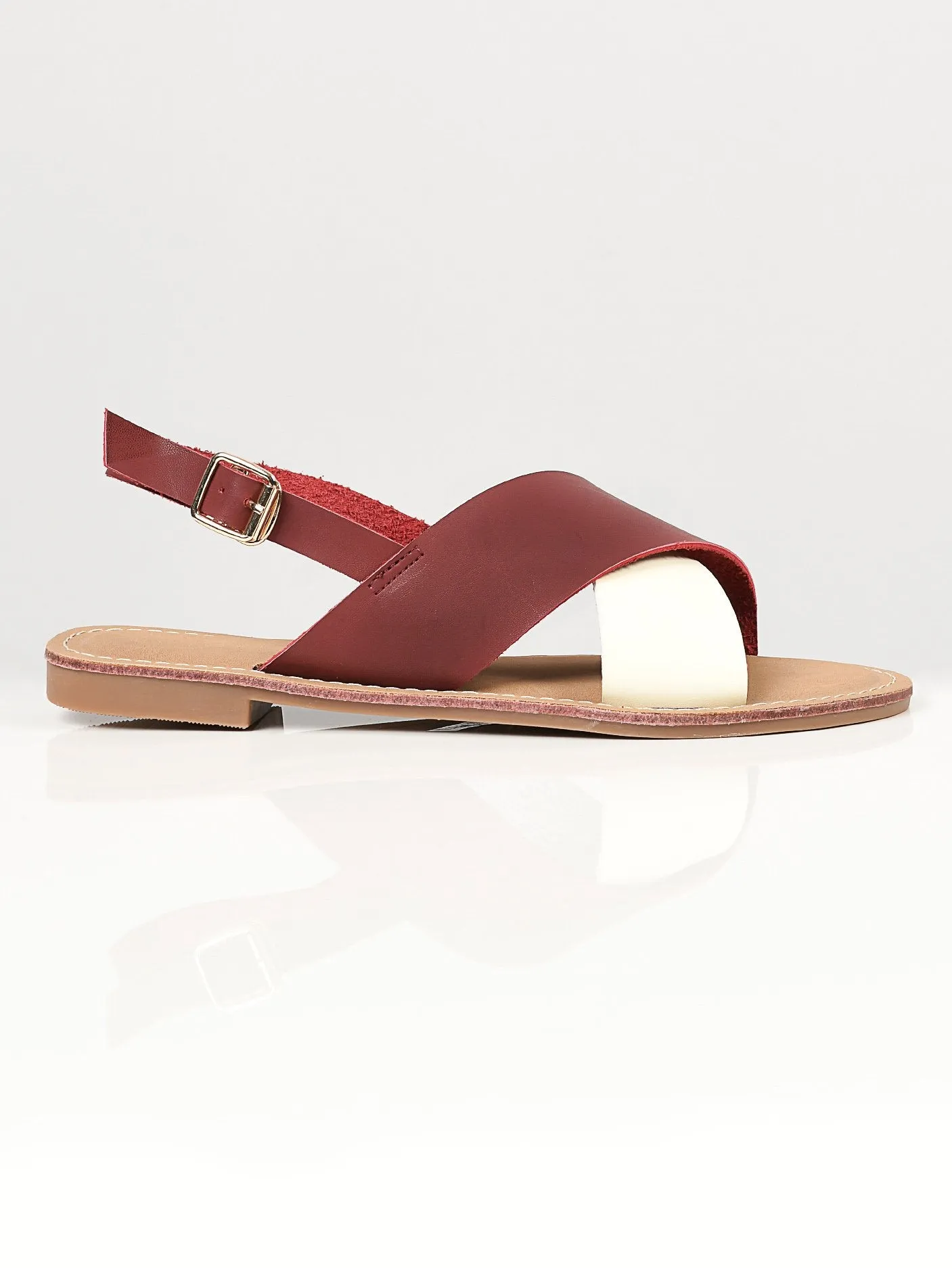 Crisscross Sandals - Maroon