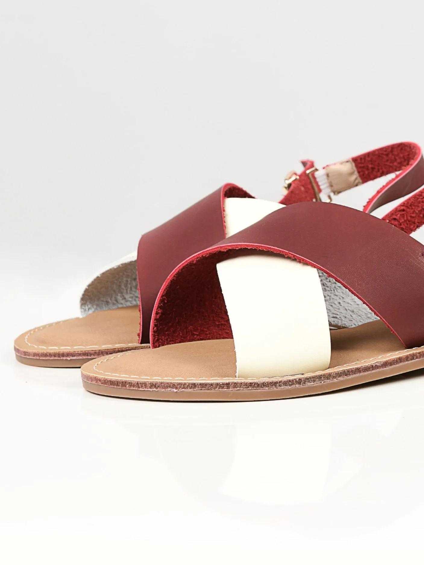 Crisscross Sandals - Maroon