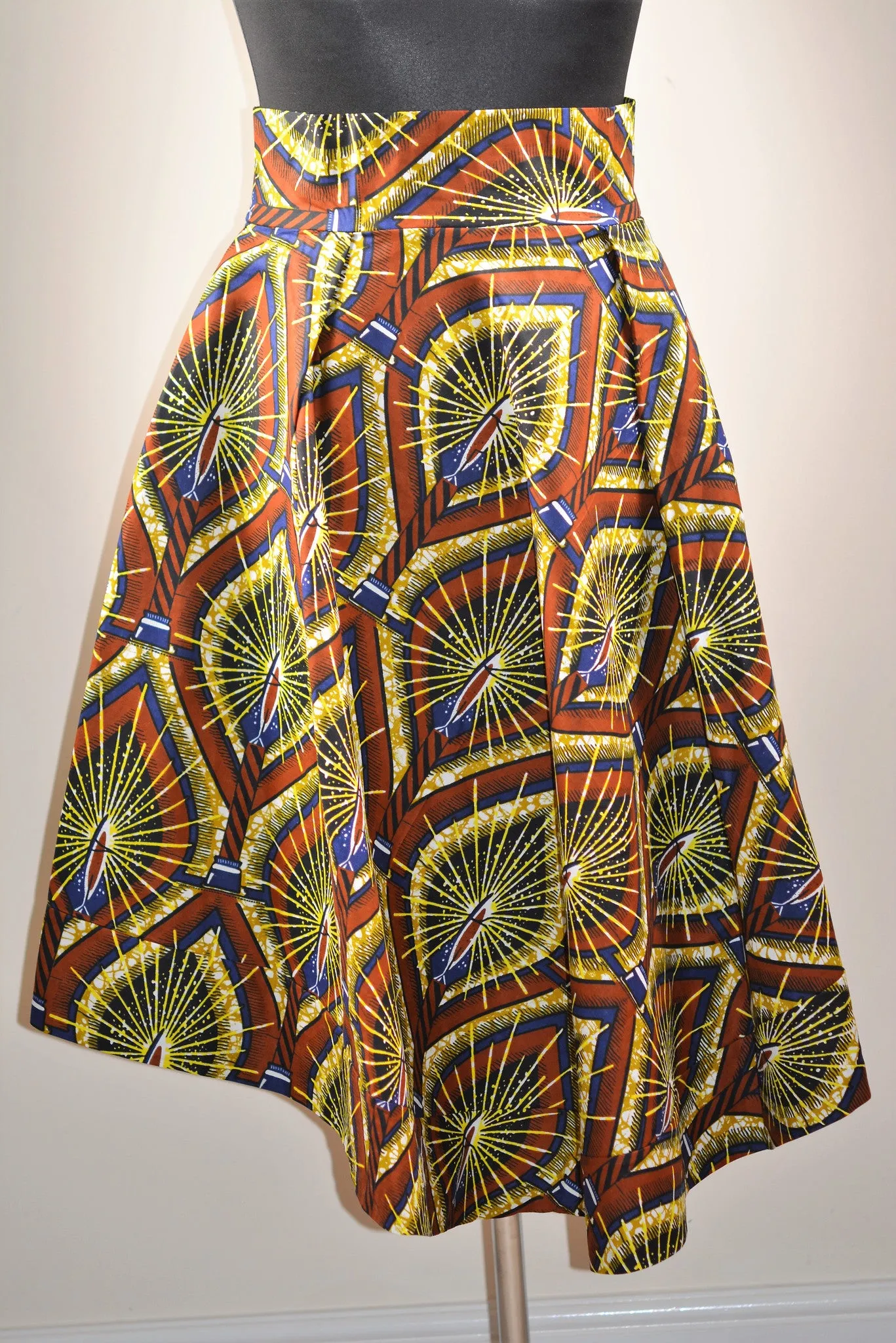 Dip Hem Skirts made with Ankara Print Fabric.