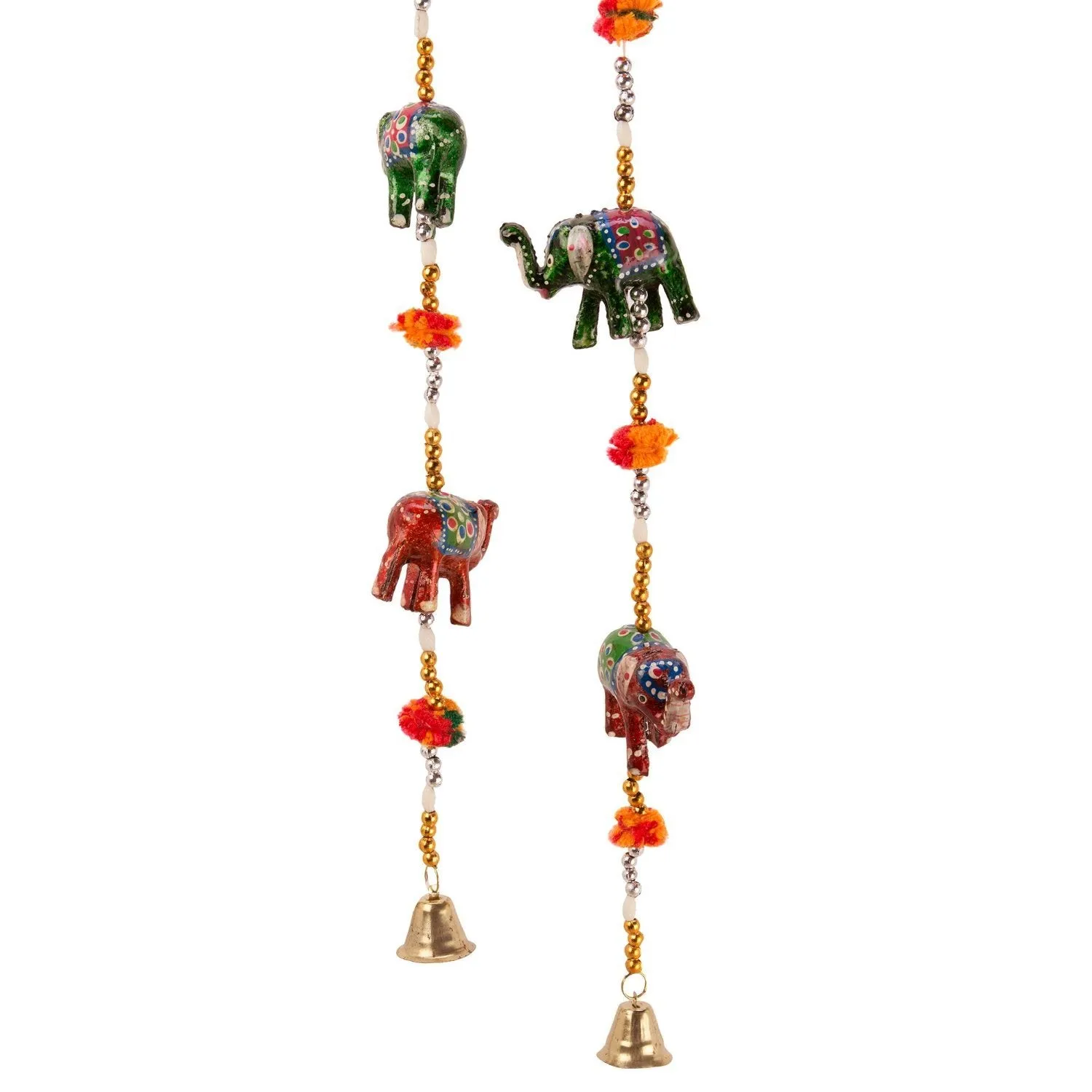 eCraftIndia Rajasthani Camel Ceramic Door Hanging (5 cm x 5 cm x 97 cm, Set of 2) & eCraftIndia Handcrafted Decorative Wall/Door/Window Hanging Bells Chimes Showpieces