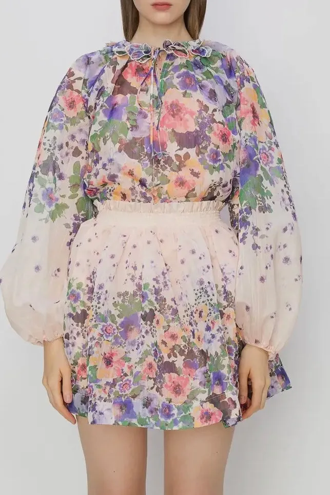 FANCY A SPRITZ FLORAL BLOUSE