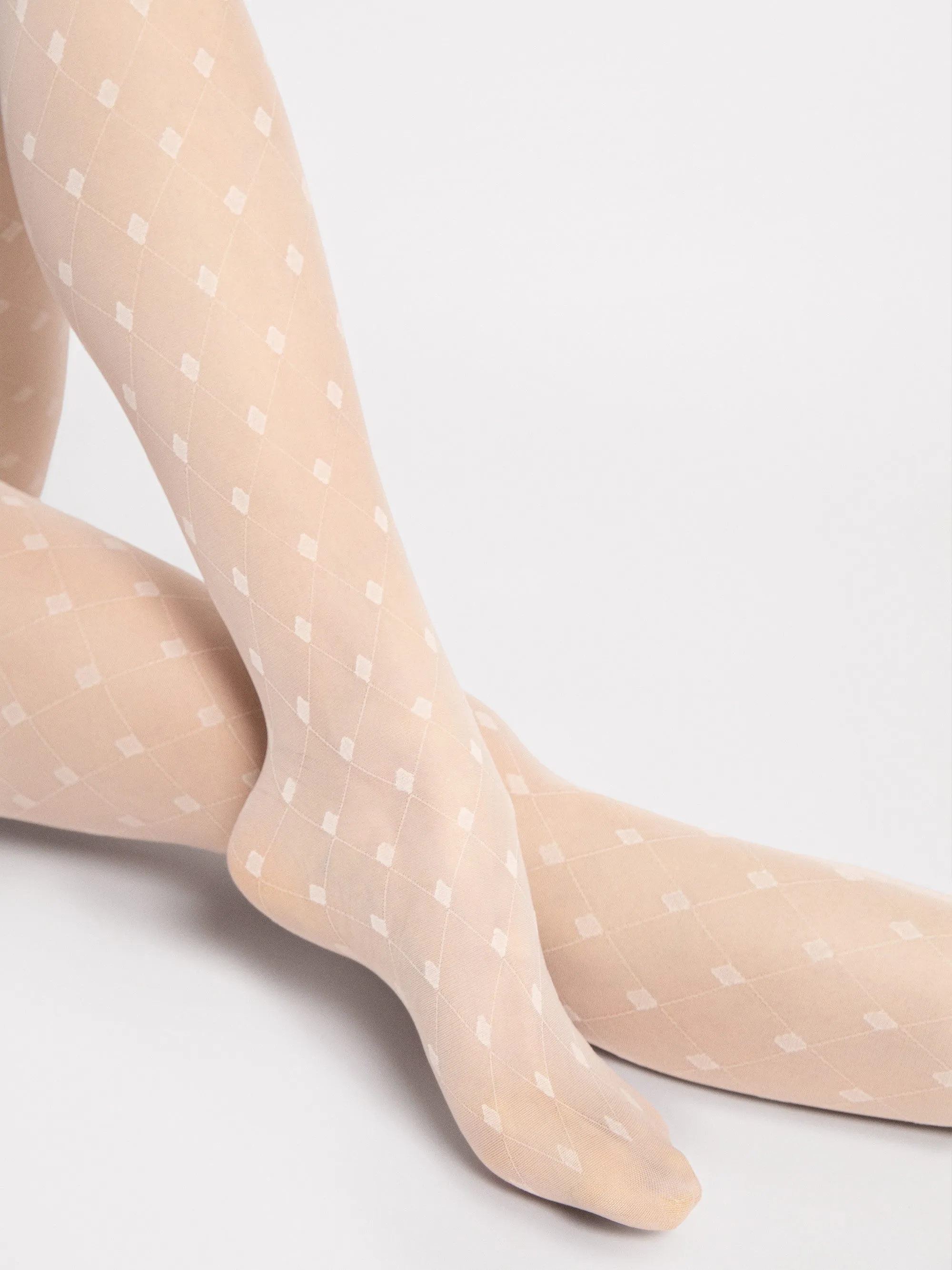 FiORE Hailey Double Diamond Rhombus Patterned Tights 15 Denier