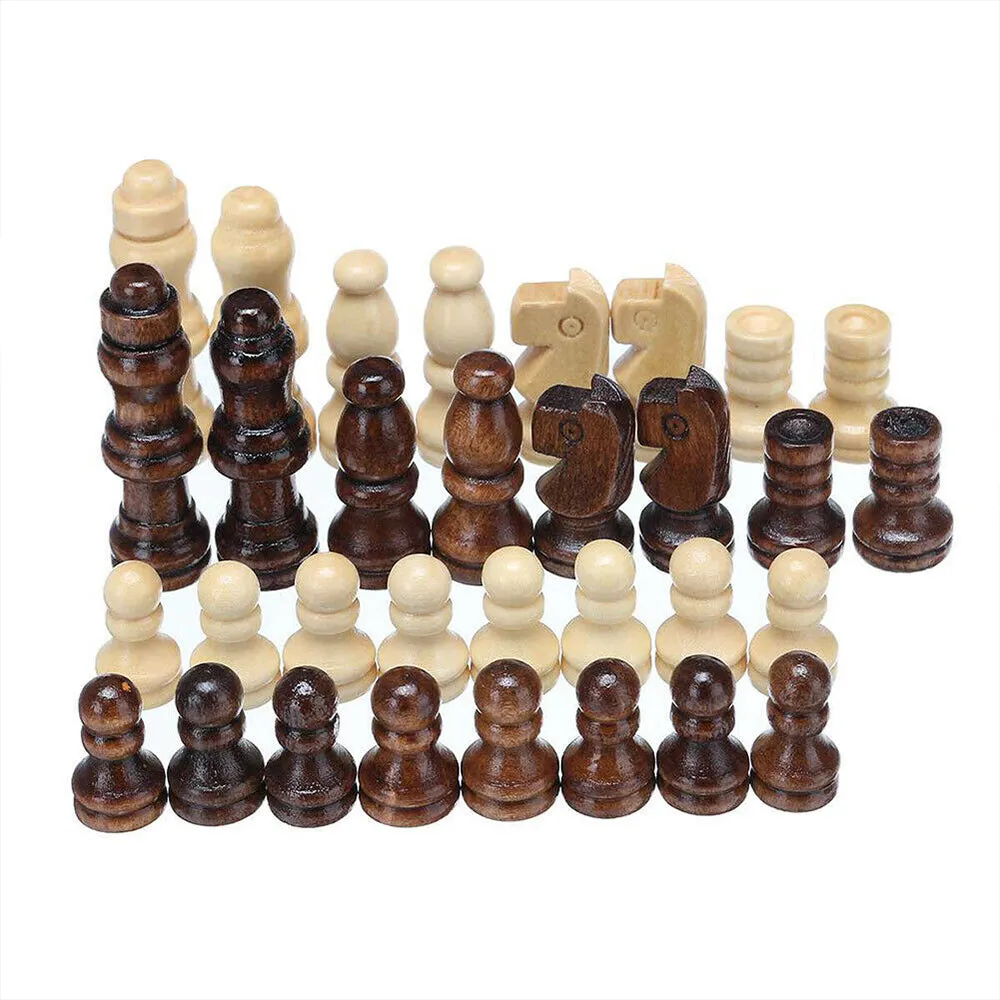 Foldable 3-in-1 Wooden Chess, Draughts & Backgammon Set