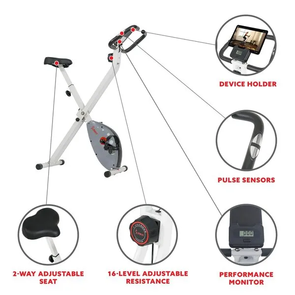 Foldable Exercise Bike Space Saving Stationary Bike