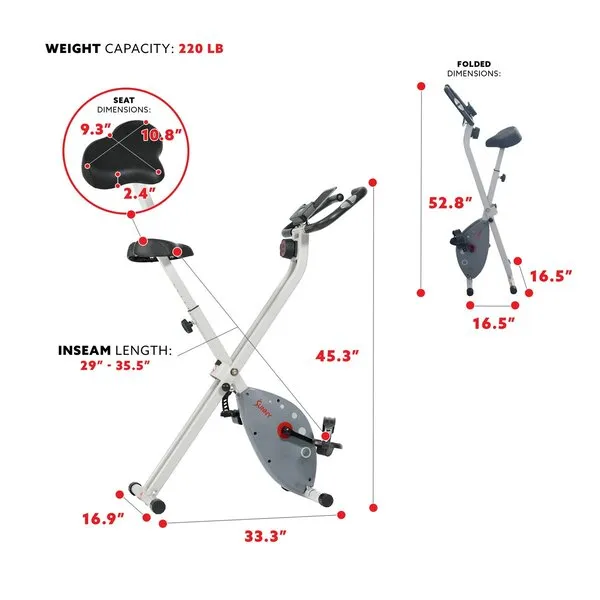 Foldable Exercise Bike Space Saving Stationary Bike