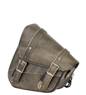 Genuine Distressed Brown Leather Left Side Solo Swing Arm Bag