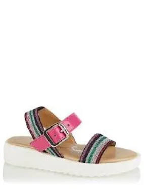 George Pink Glitter Strap Buckle Girls Sandals