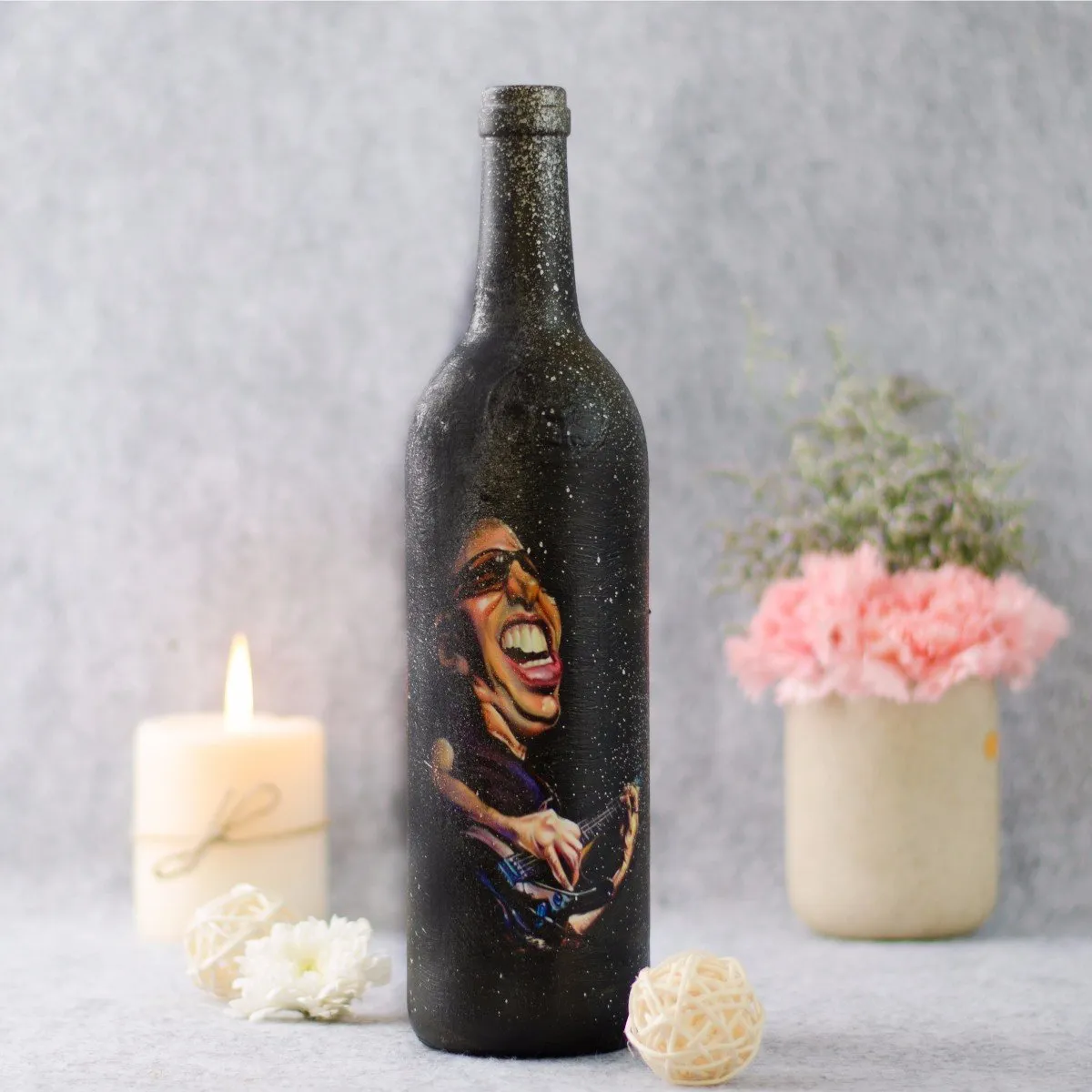 Hand Painted Joe Satriani Bottle