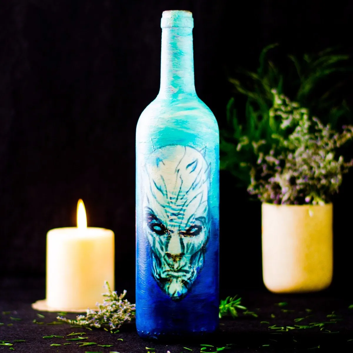 Hand Painted Satan's World Bottle