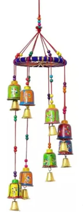 HEJAL GIFTSh andicrafted Decorative Wall/Door/Window Hanging Bells Wind Chimes Showpiece for Home Decor, Wall Decor, Pooja Room Temple, Diwali Gift, Corporate Gift,Decorative Piece. (1)