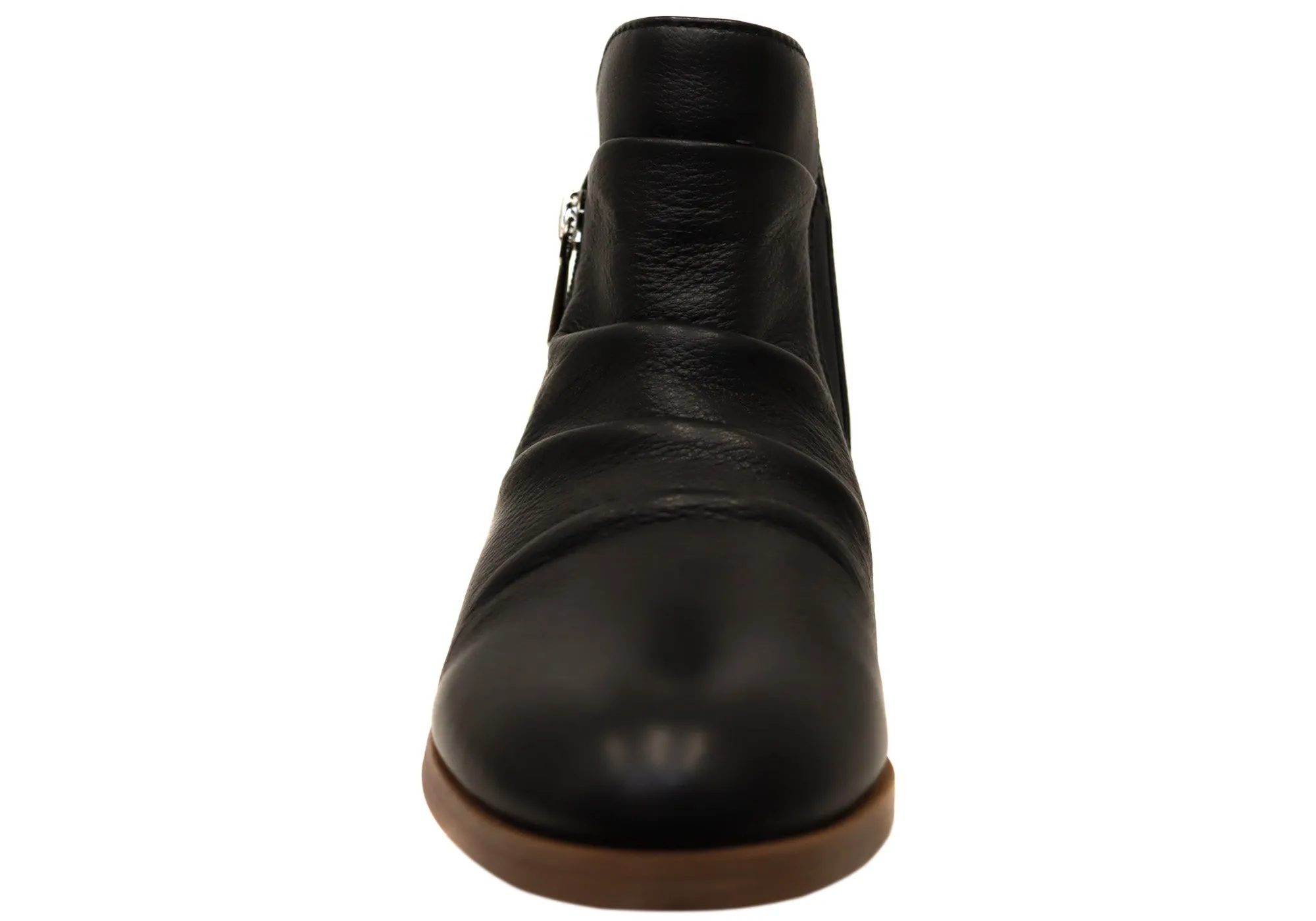 Hush Puppies Chalet Womens Comfortable Black Leather Ankle Boots