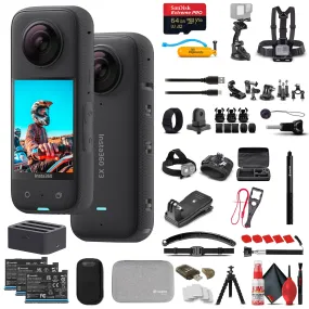 Insta360 X3 - Waterproof 360 Action Camera   50-in-1 Accessory Bundle