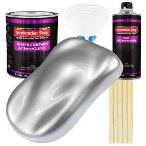 Iridium Silver Metallic Acrylic Urethane Auto Paint (Complete Gallon Paint Kit) Professional Single Stage Automotive Car Coating 4:1 Mix Ratio 2.8 VOC